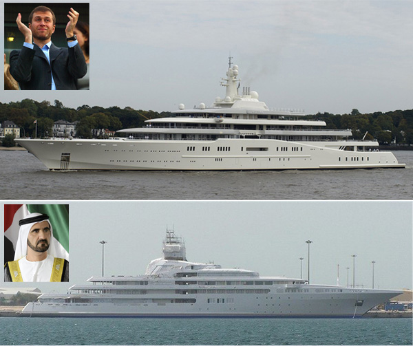 Roman Abramovich's Eclipse Yacht and Sheikh Mohammed bin Rashid al-Maktoum Dubai Yacht