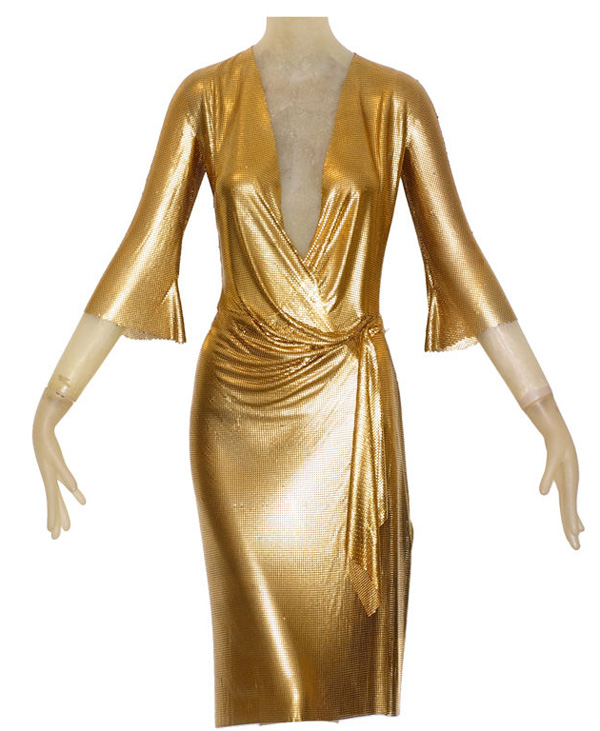 Gianni Versace Metal Mesh Gold Tone Oroton Dress