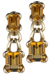 Asprey Ribbon Earrings in Citrine and Gold