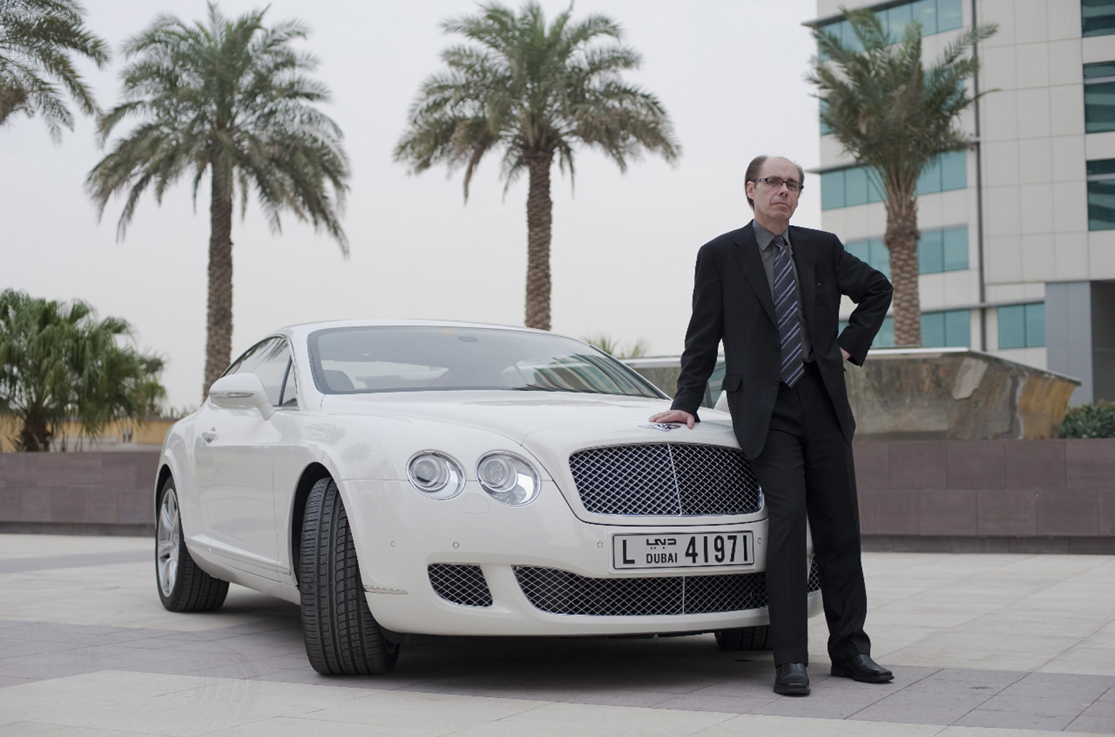 Jeffery Deaver with Bentley Continental GT in Dubai