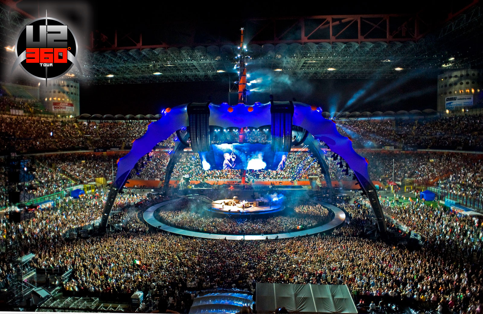 U2 performs at Rose Bowl during their U2 360 Tour on 