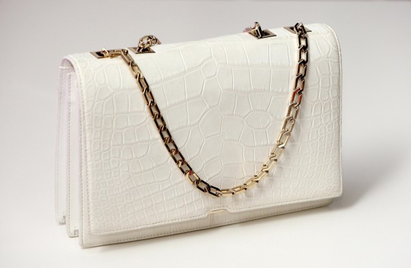 The Pure White Crocodile Skin Handbag by Victoria Beckham