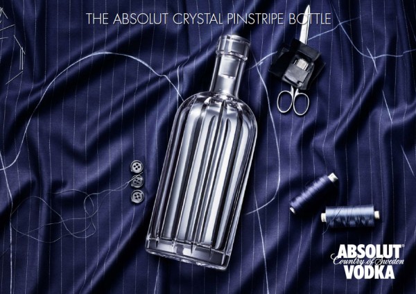 Absolut Vodka Crystal Pinstripe Bottle