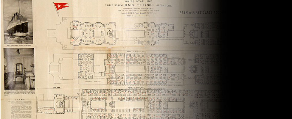 Original Titanic First Class Deck Plan