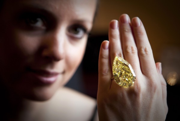 110 Carat Cora Sun-Drop  The Worlds Largest Yellow Pear-Shaped Diamond