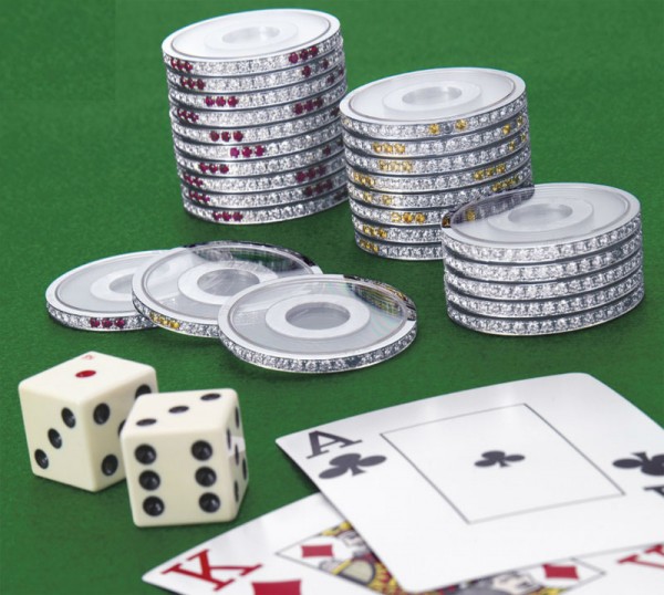 Diamond studded poker chip set by Stahl