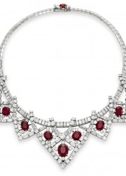 A ruby and diamond necklace by Cartier sold for $3.7 million