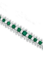 An emerald and diamond bracelet by Bvlgari sold for $4 million