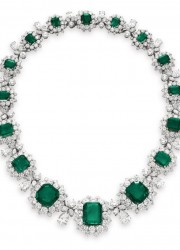 The emerald and diamond necklace by Bvlgari sold for $6.13 million