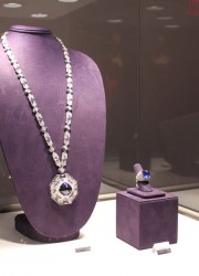 The sapphire and diamond necklace by Bvlgari, a 40th birthday present from Richard Burton, sold for $5.9 million