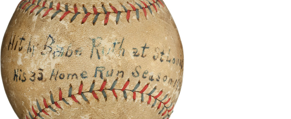 1921 Babe Ruth 136th Career Home Run Baseball