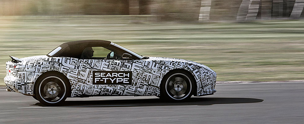 First picture of the camouflaged Jaguar F-Type revealed at the New York Auto Show (Copyright: Jaguar)
