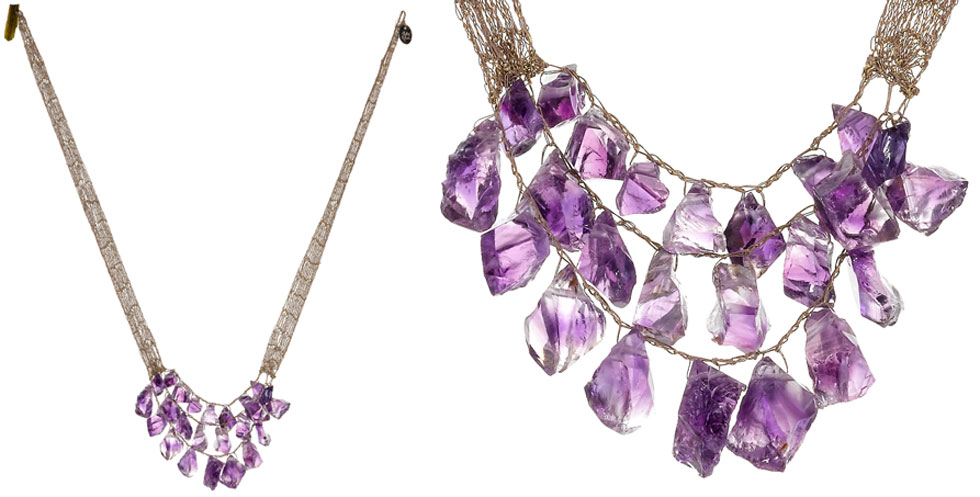 Shirley Ephraim's Rare Custom Made 200-carat Aquamarine Silk Lace Necklace