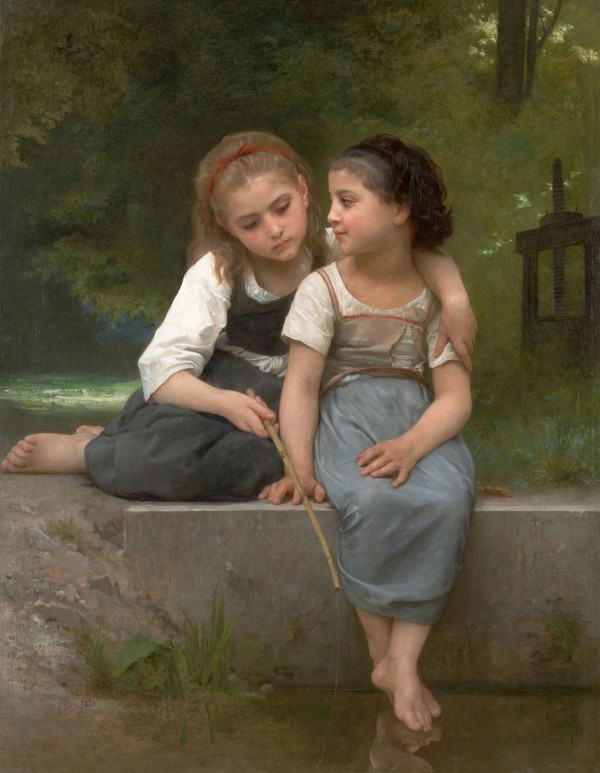 William Adolphe Bouguereau - Fishing For Frogs