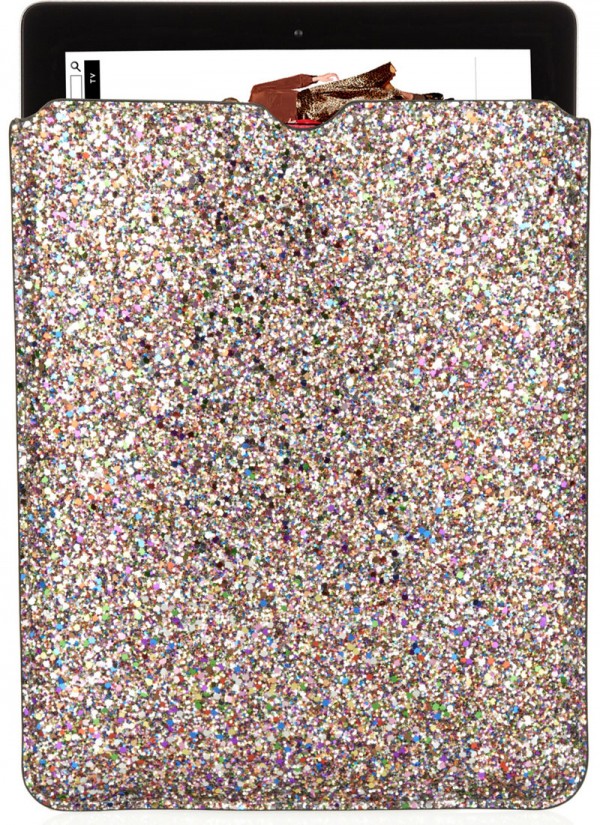 Tyler Glitter-finished Leather iPad Sleeve by Jimmy Choo