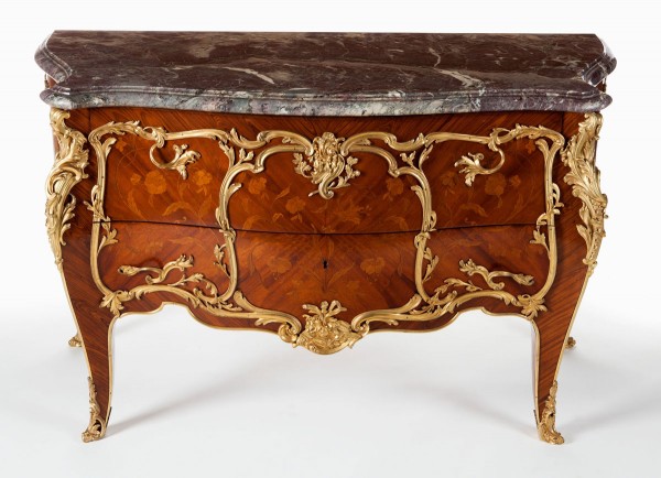 A FRANÇOIS LINKE FRENCH LOUIS XV-STYLE KINGWOOD, GILT BRONZE AND MARBLE COMMODE