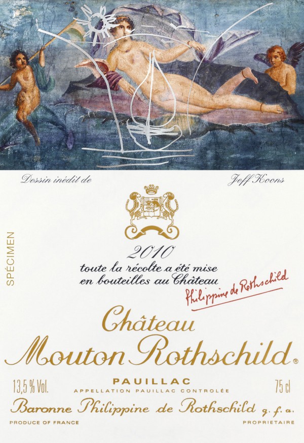 Chateau Mouton Rothschild 2010 Vintage Designed by Jeff Koons