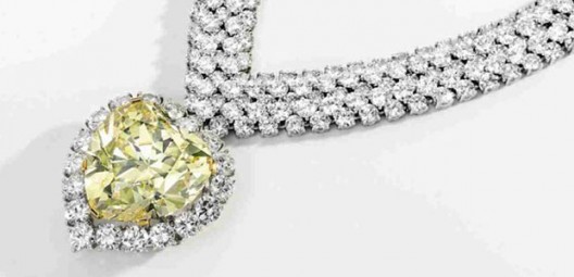 47.14-carat Heart-shaped Yellow Diamond Belonging to Estee Lauder and Duchess of Windsor at Sotheby’s Auction