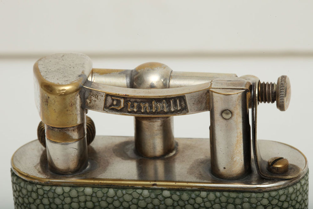 1930 Dunhill Giant Shagreen Table Lighter with Clock