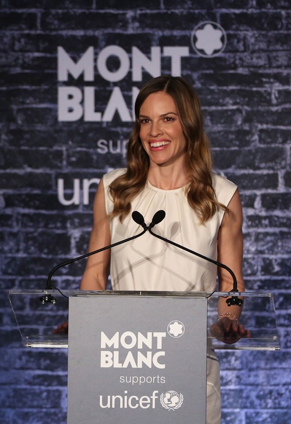 HILARY SWANK at Montblanc & UNICEF Signature For Good Collection