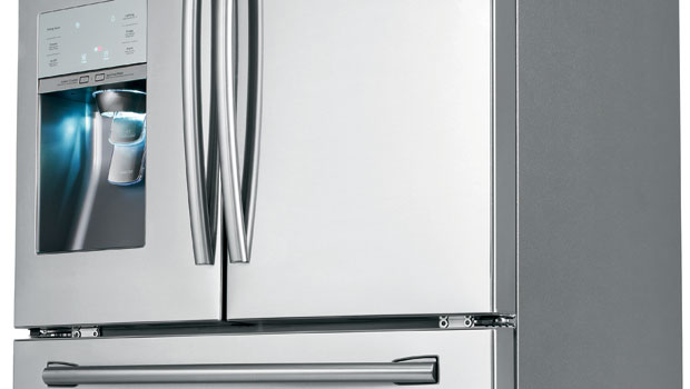 The Samsung RF31FMESBSR Four Door Refrigerator with Water Dispenser