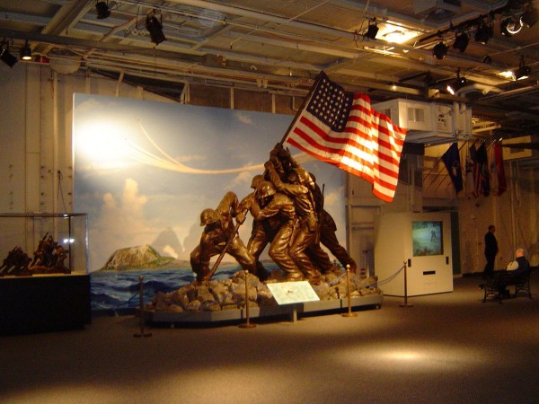 The original Iwo Jima monument, cast stone over a steel skeleton welded to a steel base