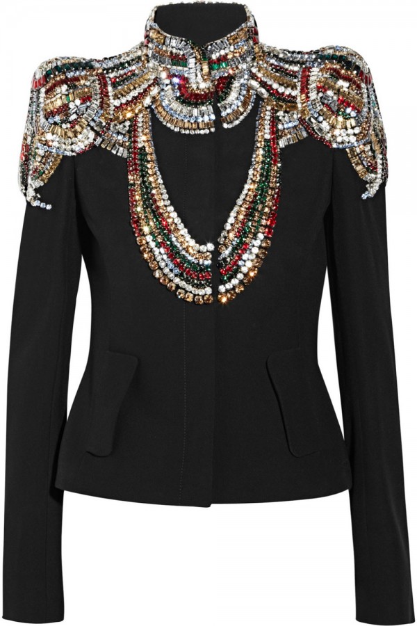 Swarovski Crystal-embellished Twill Jacket by Alexander McQueen