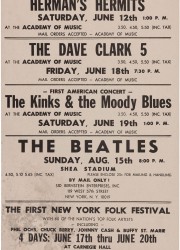 Beatles Shea Stadium concert poster, issued during their 1965 national tour