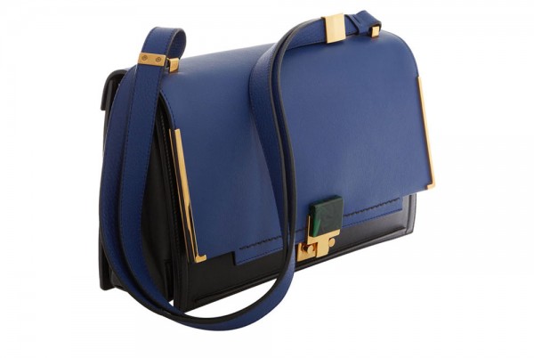 Blue New Partition Leather Shoulder Bag from the Lanvin Collection