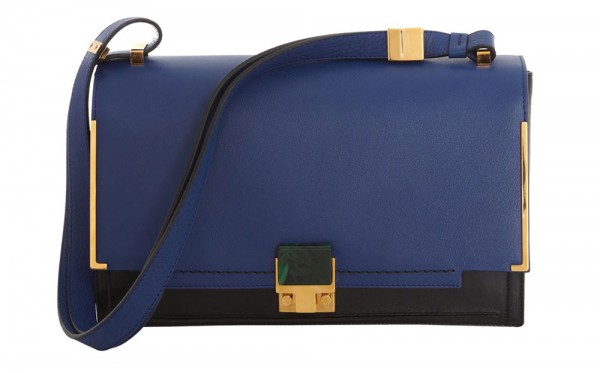 Blue New Partition Leather Shoulder Bag from the Lanvin Collection
