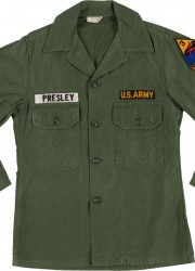 The King of Rock and Roll's owned and worn U.S. Army fatigue shirt, still retaining his name patch