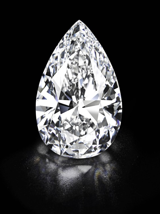 101.73 carat colourless pear-shaped diamond - the worlds largest flawless diamond