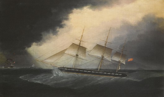 James Edward Buttersworth's An American frigate in a storm