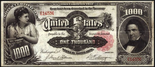 On June 12, Stacks Bowers Galleries has announced a new world record price of $2.6 million when sold an 1891 $1,000 Marcy Silver Certificate