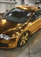 Metro Wrapz Gold Chrome Vinyl Wrapped Bugatti Veyron
