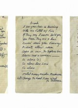 Set of complete handwritten lyrics in Jim Morrison's hand for the Doors song L.A. Woman