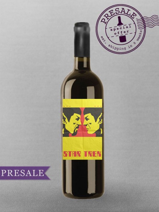 Star Trek, the wine, is a medium-bodied blend of Merlot, Sangiovese, Cabernet Franc, Dolcetto, Tinta Cao and Tempranillo that’s sourced from Viansa Winery in Sonoma, California