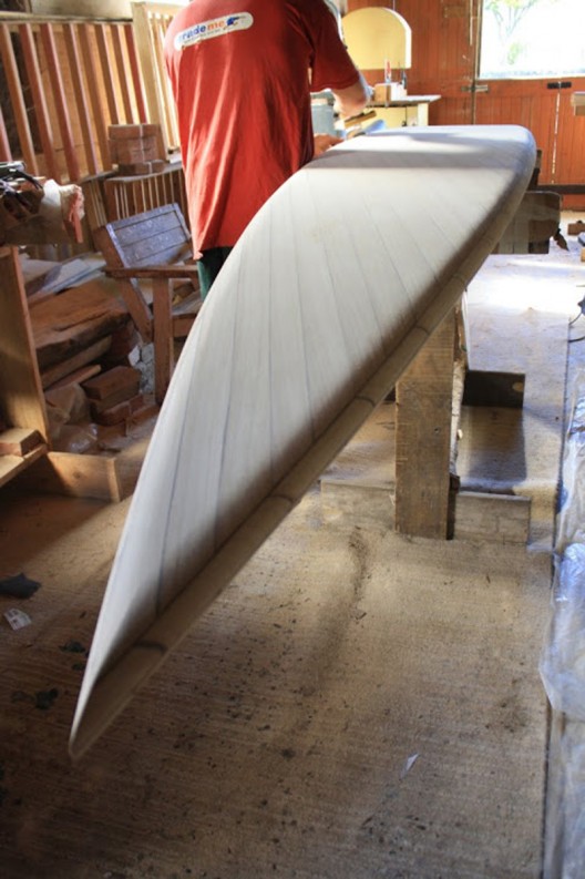 Roy Stewarts Dragon longboard is 165 inches long