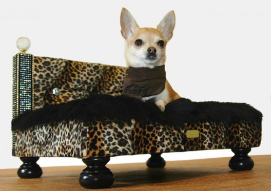 Bejeweled dog furniture commissioned for a chihuahua sells at Harrods