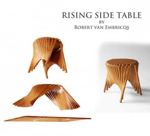 Designer Robert van Embricqs presenting his new creation, the Rising Furniture
