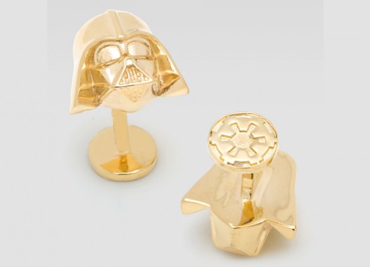 Gold Darth Vader and Yoda cufflinks by Neiman Marcus for Star Wars Fans