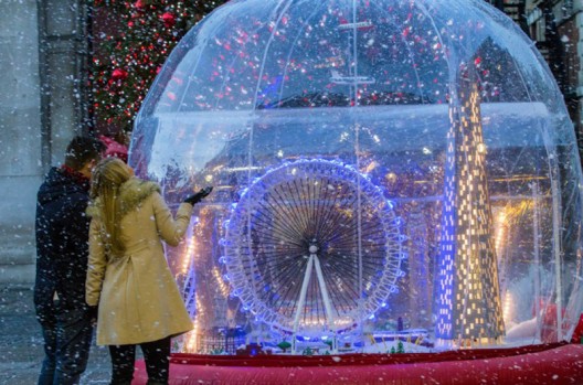 The worlds largest LEGO snow globe dazzles Londons Covent Garden Piazza