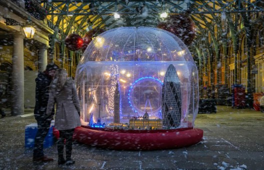 The worlds largest LEGO snow globe dazzles Londons Covent Garden Piazza