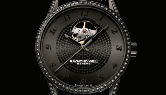 Raymond Weil is offering a completely black clock designed for ladies