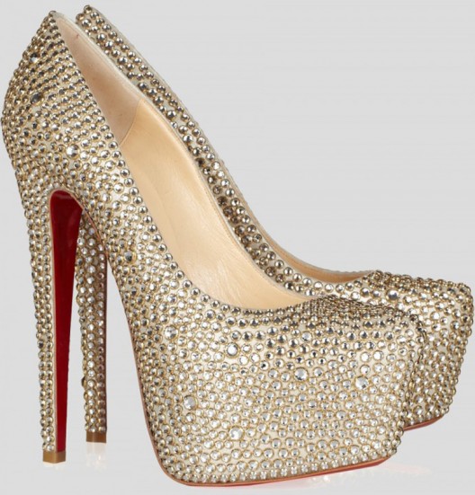 Shine and dazzle into 2014 with Christian Louboutins Daffodile 160 Crystal Embellished pumps