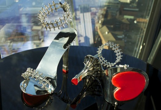 Contessa Wafer Stiletto - Diamond-encrusted Heart-soled Shoes