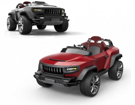 This luxury electric vehicle for kids gives junior a four wheel drive and a sound system