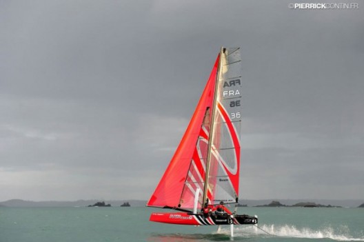 This $40,000 catamaran for amateur sailors flies two feet above the waves
