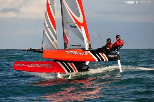 This $40,000 catamaran for amateur sailors flies two feet above the waves