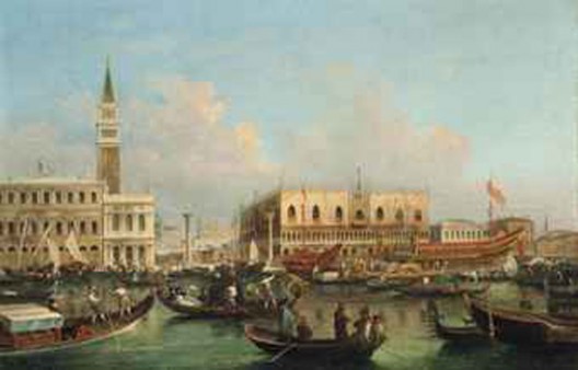 Venice, the Bacino di San Marco with the Piazzetta and the Doges Palace